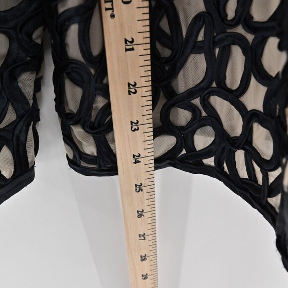 CHICOS Jacket Womens‎ Size 8 Black Swirl Ribbon Sheer Mesh Travelers Collection - Picture 11 of 14